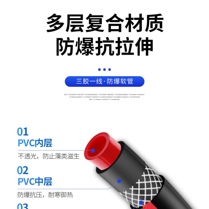 4打防冻不软管25mm水泵寸细管内径6打结放水管1防晒分水管分耐磨