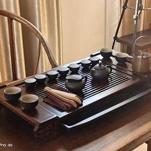 鸡翅木茶海高端简约茶具沥水托盘排水茶台 大茶盘特大号家用抽屉式