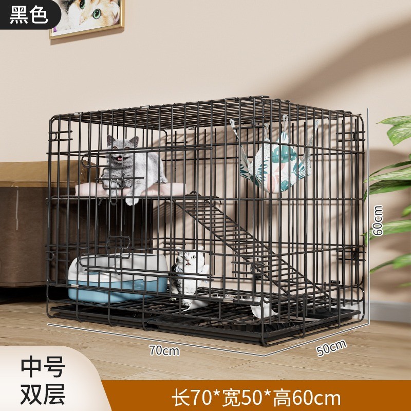 猫笼子家用室内超大自由空间带厕所一体折叠猫咪窝笼子不占地加固