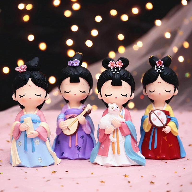 古风娃娃摆件文创人偶人物唐朝中国风纪念品唐小媚汉服女孩