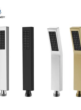 钢制长条花洒喷头圆棍棒形洗澡淋蓬头 洗澡淋浴手持喷头 方形黑色