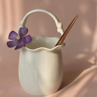 行勺韵放子的容器陶瓷汤勺小收纳筒摆件水果叉筷子勺子小收纳盒