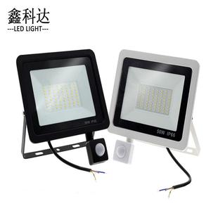 led感应小投光灯50W户外防水庭院楼道灯光控泛光灯