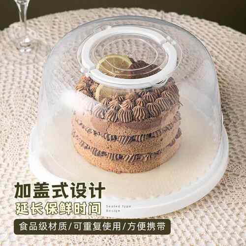 蛋糕盒重复使用家用便携包装盒子加高6/8/10寸生日透明手提塑料盒
