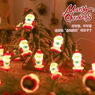 饰品场景布置氛围小夜灯 圣诞树挂灯老人雪人灯串橱窗吧台圣诞节装