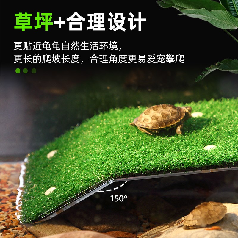 乌龟晒台爬台高水位晒龟台爬坡龟缸深水乌龟N缸爬坡爬梯鱼缸龟用
