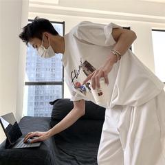 MADEINWN 休闲图案印花短袖T恤夏季男女ins风宽松百搭体恤上衣潮