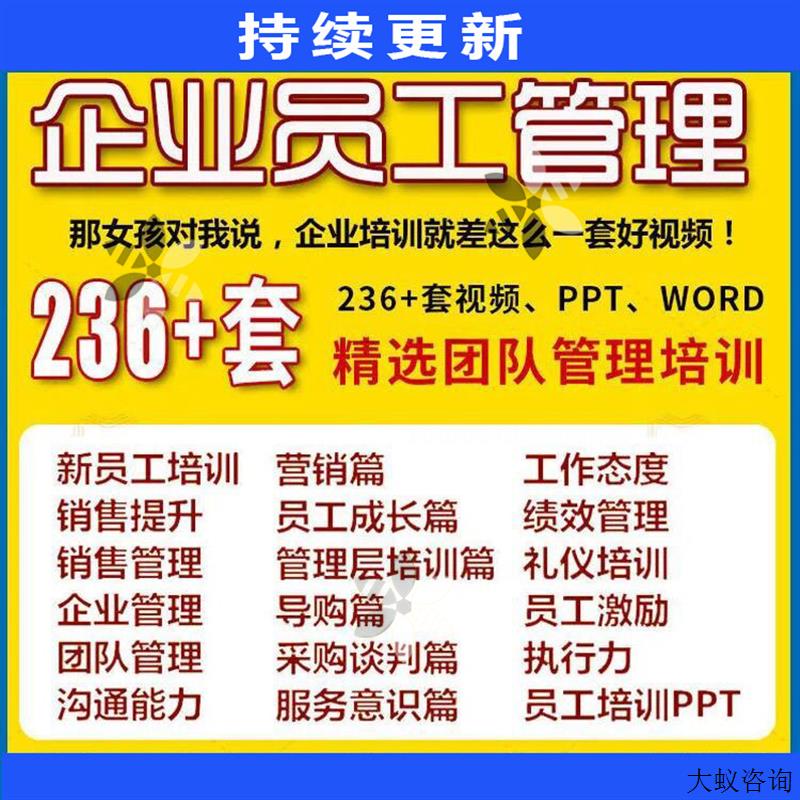 企业员工培训团队公司团建设执行力销售管理薪酬沟通谈判视频讲座