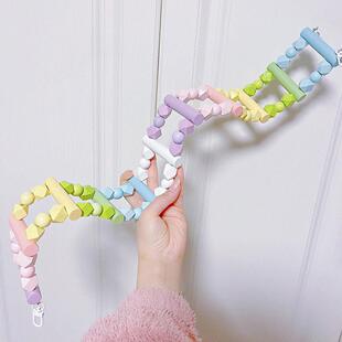 可造型爬梯楼梯站杆鹦鹉栖息棒彩虹攀爬云梯秋千吊桥鸟笼配件玩具