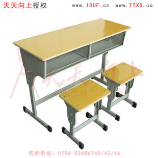 中小学生课桌椅可升降标准考试桌双人写字桌椅组合耐用钢木学习桌