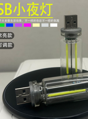 USB小夜灯LED仿古钨丝灯卧室宿舍睡眠床头灯露营灯浪漫情调氛围灯