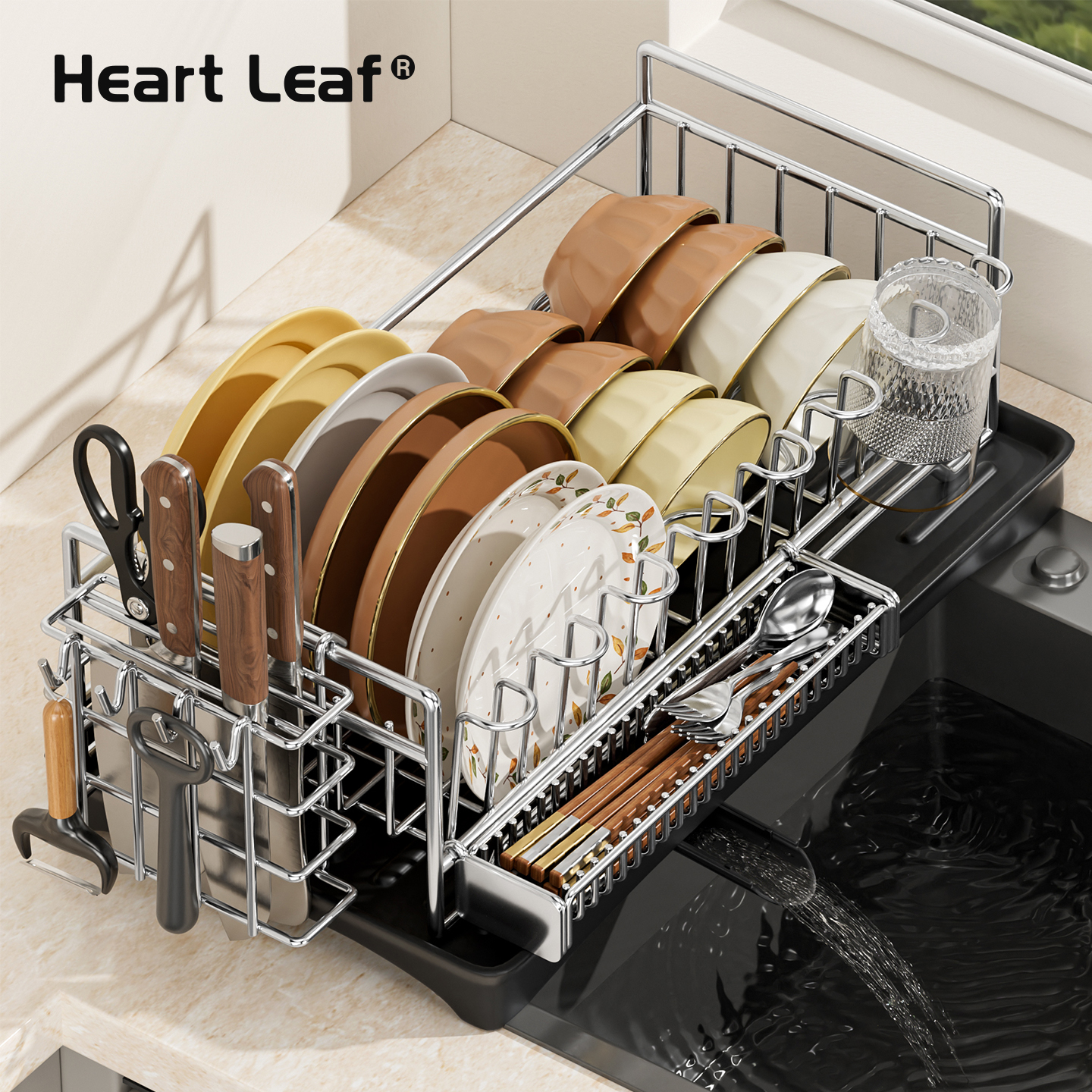 不锈钢碗碟收纳架台面碗架沥水架