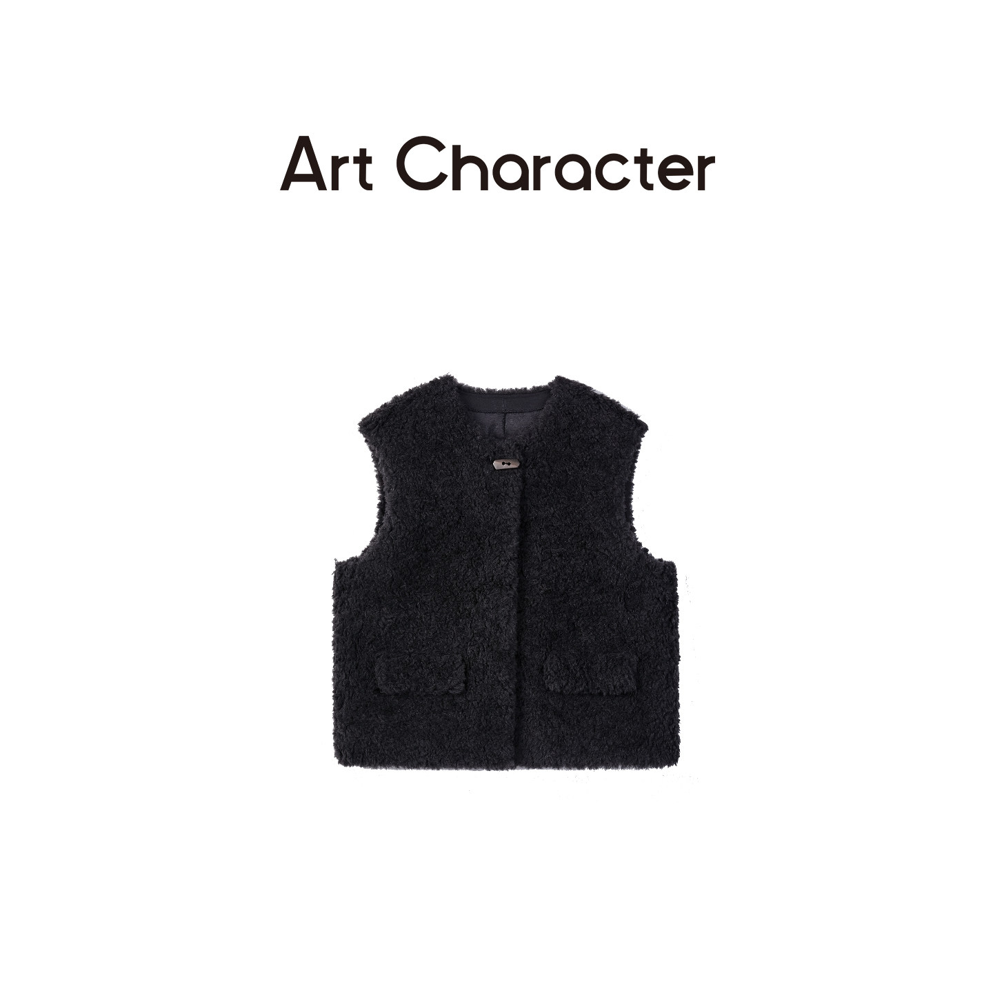 100羊毛马甲颗粒绒小圆领女秋冬新款百搭坎肩外传