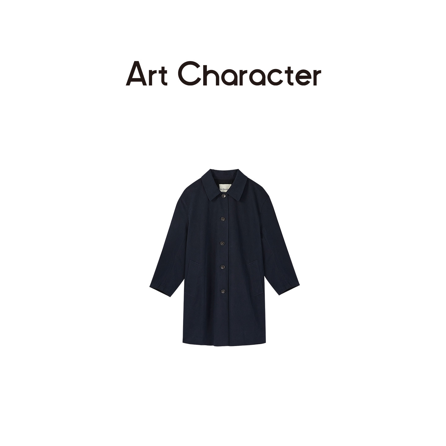 ARTCHARACTER/艺符风衣外套女单排扣日式复古立裁双面纯色中长款
