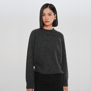 艺符无缝一体彩点全羊绒毛衣女秋冬宽松套头针织衫 ART CHARACTER