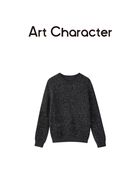 ART CHARACTER/艺符 超细马海毛羊毛亮片圆领毛衣长袖女新款