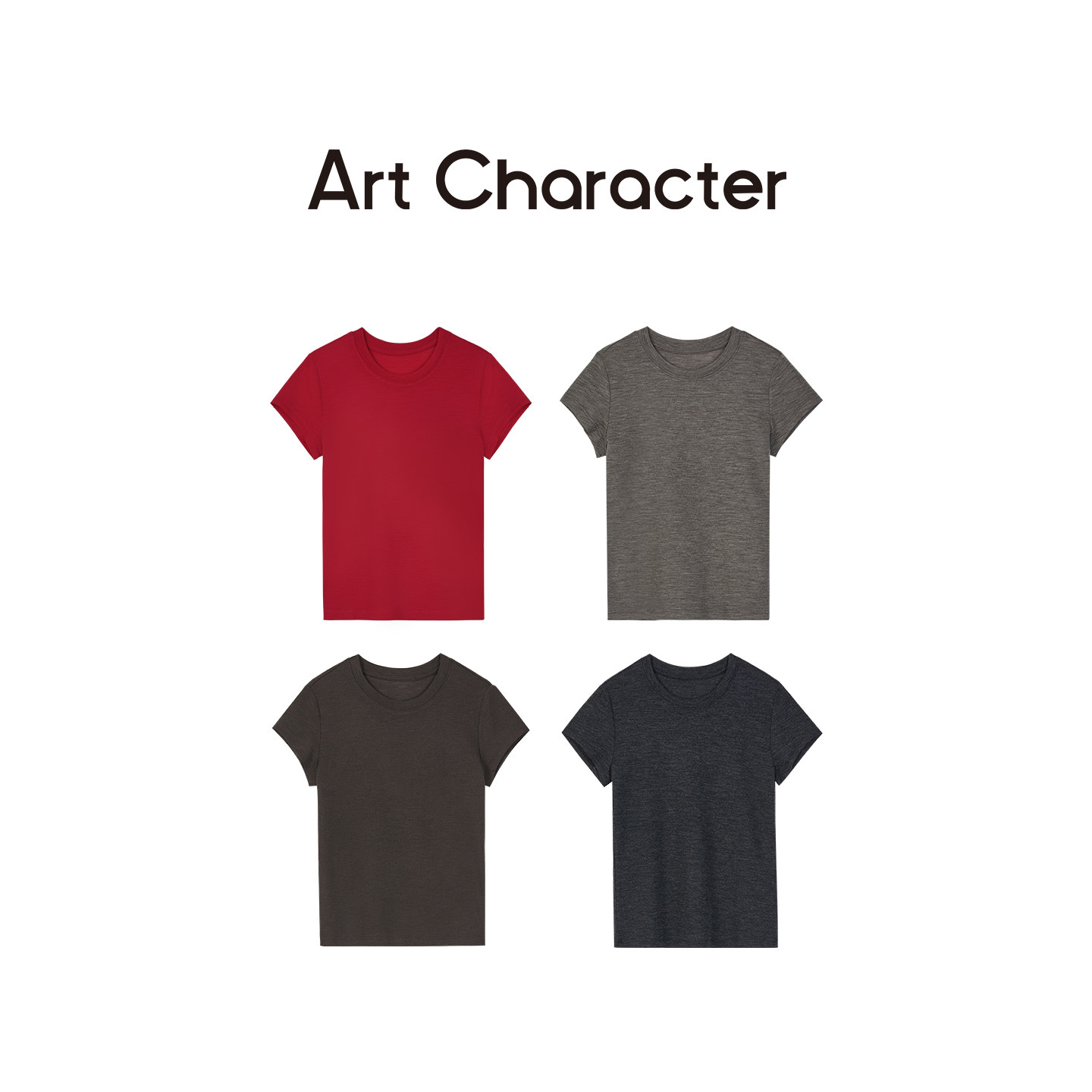 ART CHARACTER/艺符正肩圆领短袖可机洗全羊毛T恤小飞袖修身版夏