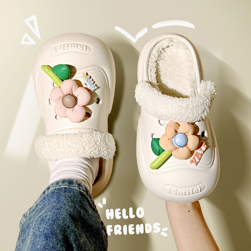 包头棉拖鞋女士冬季新款防滑室内居家加绒保暖厚底踩屎感拖鞋冬天