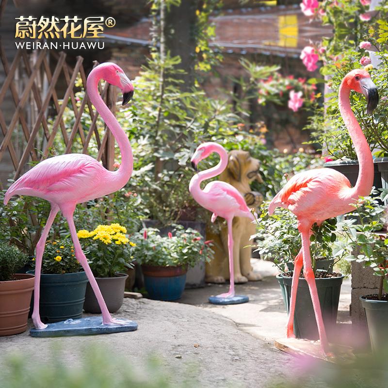 婚庆拍摄道具花园景观园林橱窗火烈鸟大摆件玻璃纤维雕塑装饰工艺
