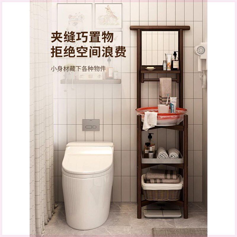 实木多功能架洗脸洗手架子带镜子落地家用面盆架简约脸盆架