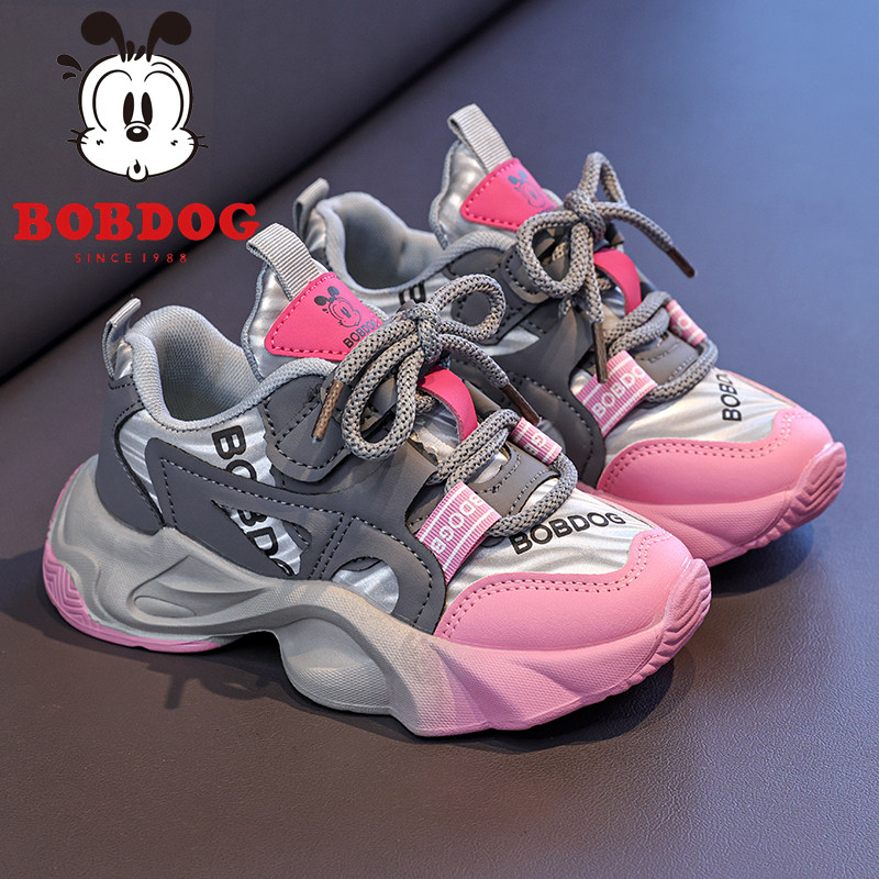 巴布豆女童春秋新款透气休闲鞋