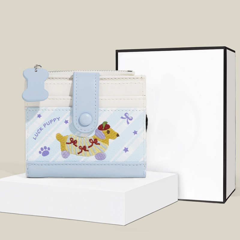 新款小狗儿童钱包轻量化小巧卡包证件收纳可爱零钱包女孩圣诞礼物