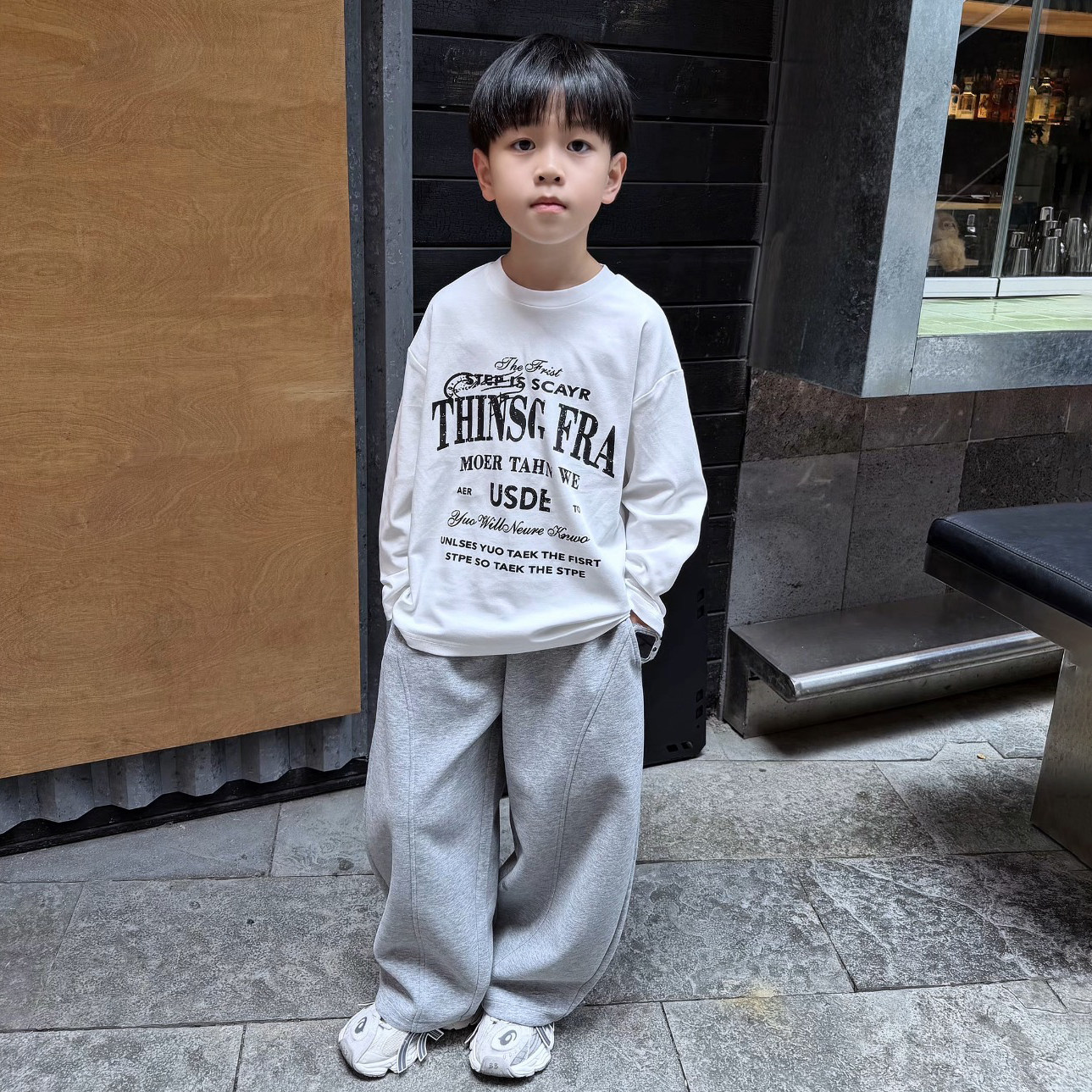 男童秋季长袖白色T恤2026新款春秋儿童中大童小男孩韩版上衣体恤