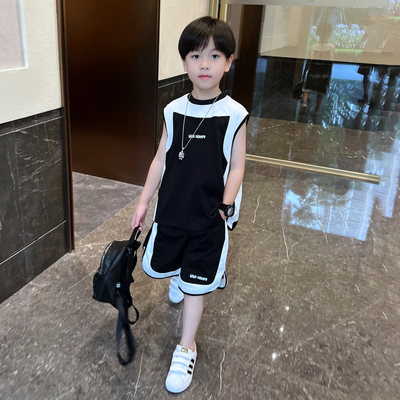 男童夏季薄款纯棉无袖运动套装