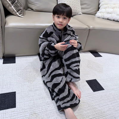 男童冬季加绒保暖睡衣