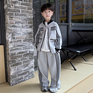 男童春季长袖时尚运动套装2026新款春秋儿童中大童小男孩两件套潮