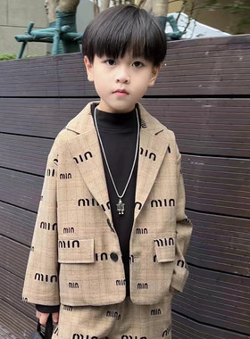 男童秋装西装外套2024新款儿童中小童帅气绅士风上衣男孩演出服潮