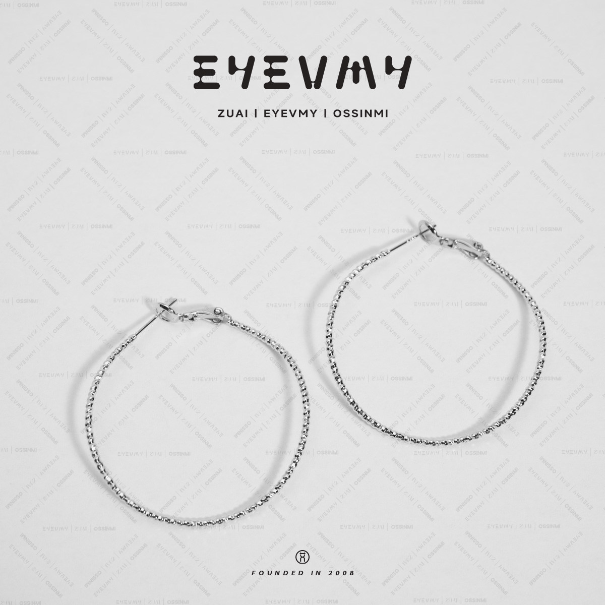 925银针+铜镀白K材质弧形珠珠耳圈YY25CL0083