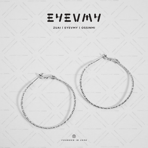 925银针+铜镀白K材质弧形珠珠耳圈YY25CL0083