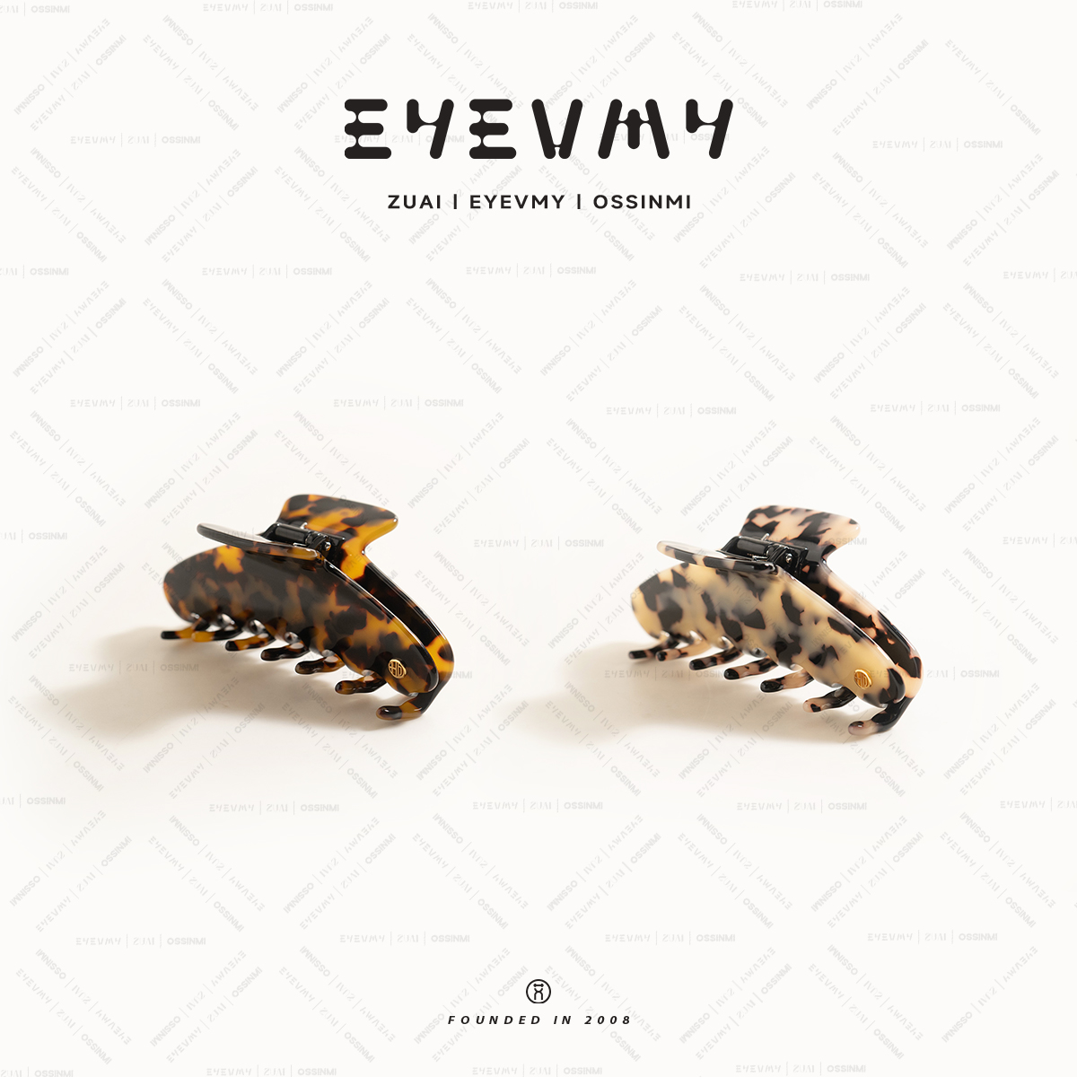 【琥珀色手磨醋酸抓夹】手工磨色醋酸抓夹FAS042