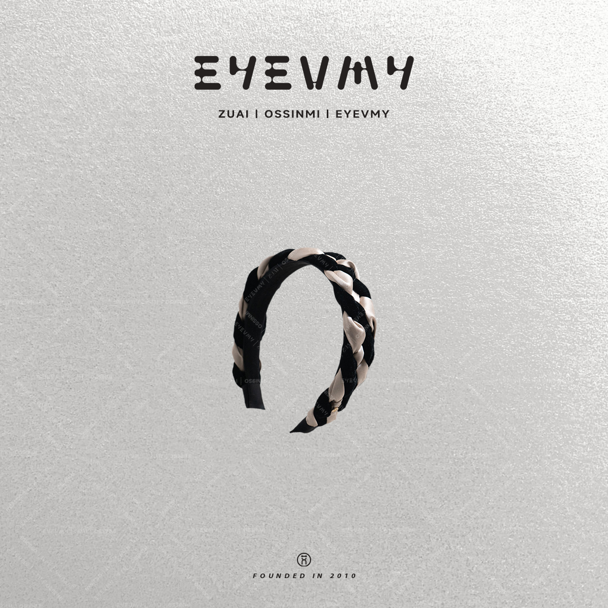 【麻辩双色丝绒编织宽边发箍】FAS023