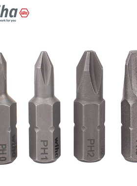 德国wiha威汉十字批头进口7011Z短螺丝头C6.3起子头PH0PH1PH2PH3