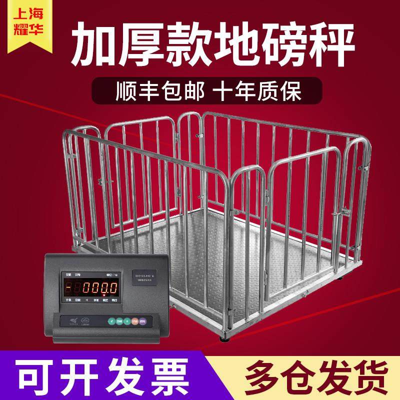 电子地磅秤1-3吨小型家用地称称猪牛地榜秤2t带围栏磅秤地泵