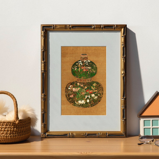 禅意中式竹节相框空框a4画框黑色复古风竹石图新中式艺术国画画框