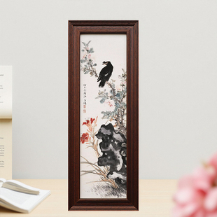 实木毛笔字书法字画白卡纸装裱国画大尺寸长幅作品定制画相框挂墙