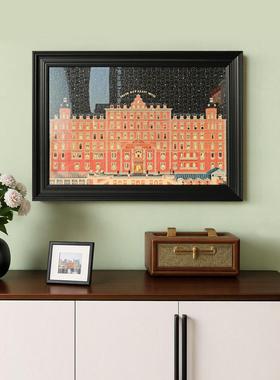 五月画馆粉色黑拼图相框70x50cm拼图1000片裱框框拼图框定制尺寸