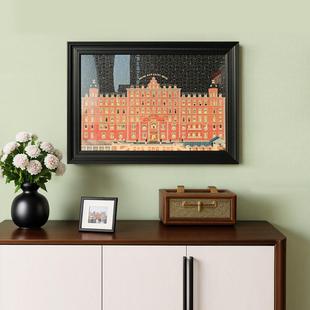 五月画 画馆粉色黑拼图相框1000片5075拼图裱框框拼图框2000片定