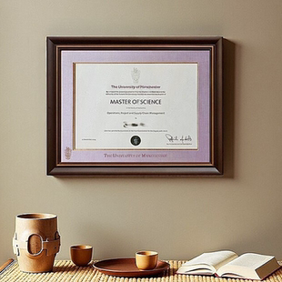 毕业证书奖状展示相框实木A4定制摆台挂墙高级感可带卡纸烫印LOGO