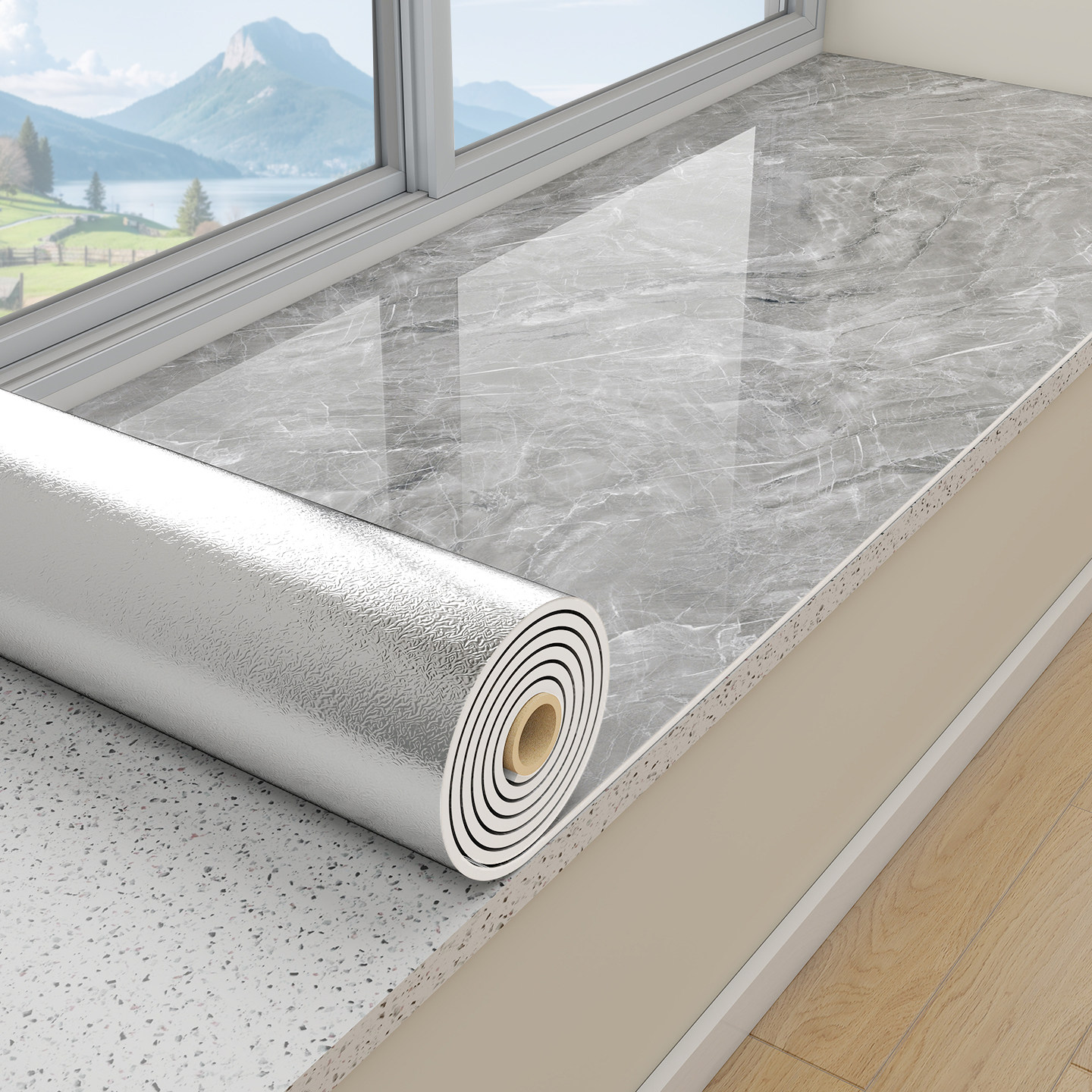窗台面垫自粘防水防晒窗台板遮丑改造神器加厚翻新飘窗大理石贴纸,家居饰品,软装墙贴,淘宝优惠券,粉丝福利购,淘宝优惠卷