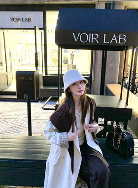 YANGRUOYU ACC 9/8【浅灰雪山】羊毛针织渔夫帽百搭显脸小水桶帽