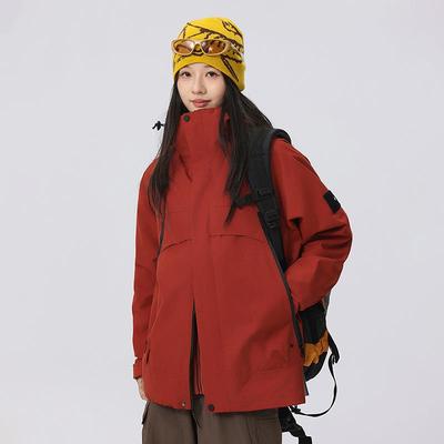 台州三门冲锋衣户外三合一女朱雀红可拆卸两件套男防水防风旅游出
