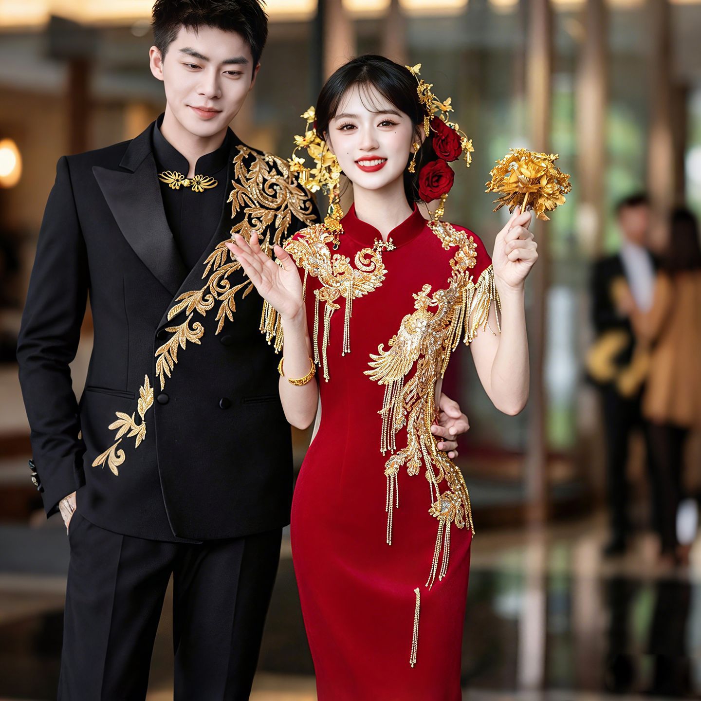 新中式红色旗袍敬酒服新娘2026新款订婚礼服裙女结婚回门轻奢绝美图片
