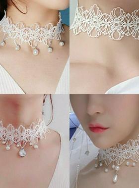 蕾丝项链颈饰珍珠不掉色