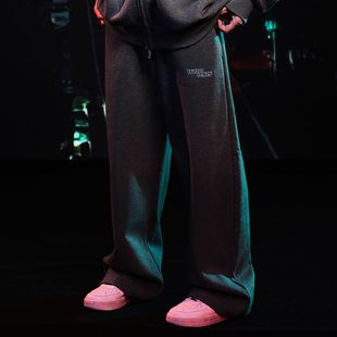 WHOOSIS(不知其名)太空棉弯刀卫裤长裤子简约百搭校园情侣男女