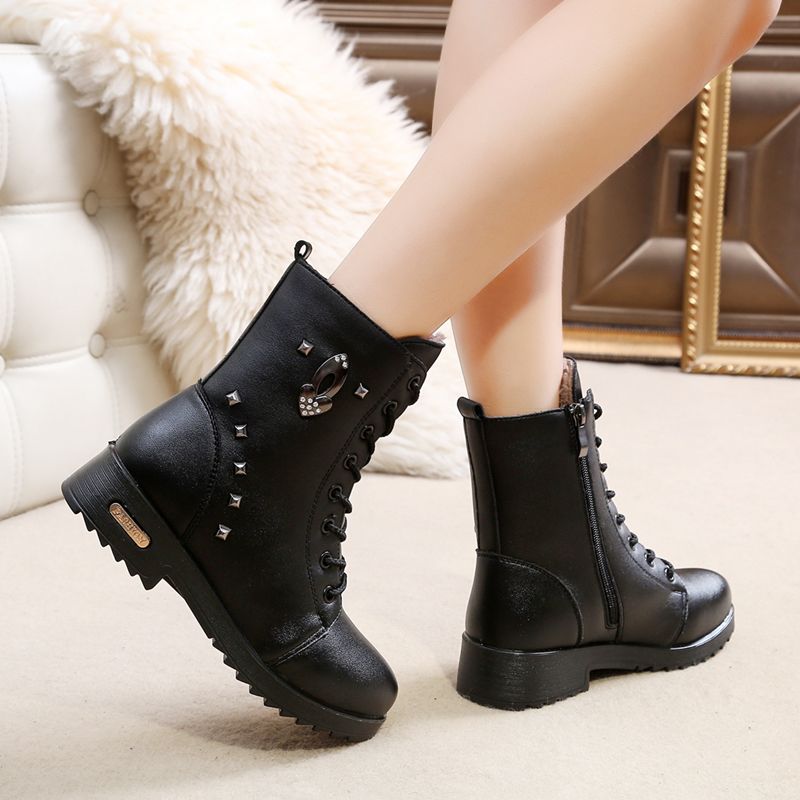 加绒马丁靴女英伦风靴子2