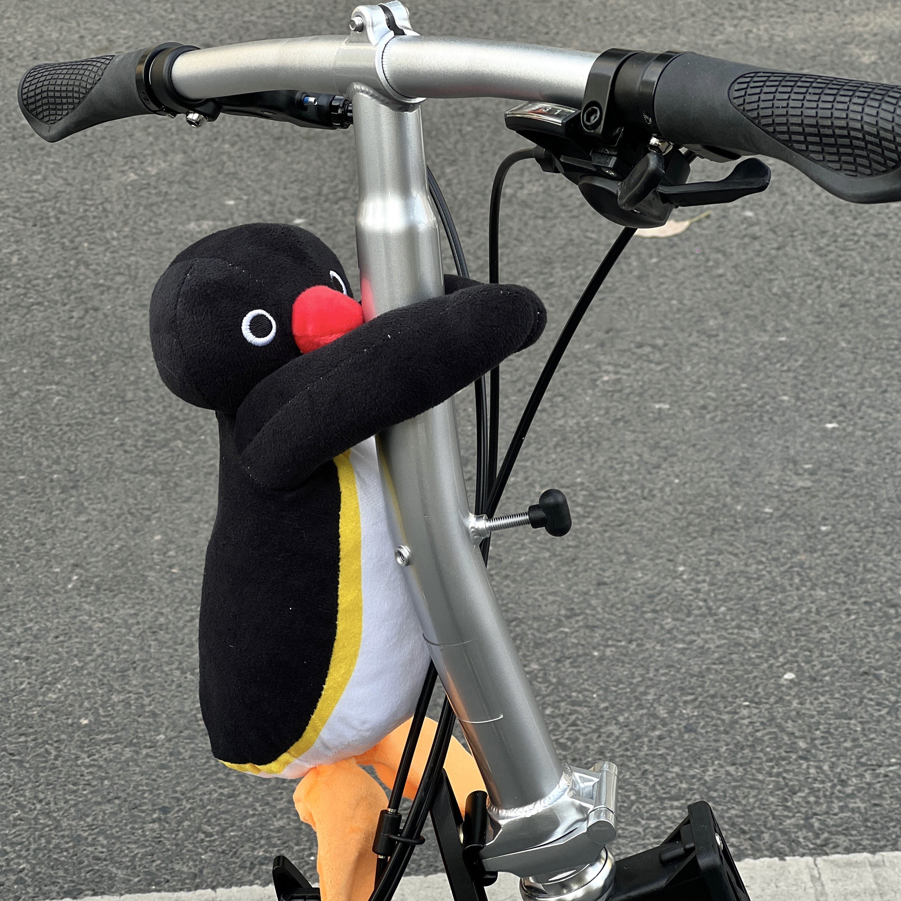 thumbnail for Bicycle cute penguin pingu folding car plush pendant doll cartoon decoration bag riding accessories doll